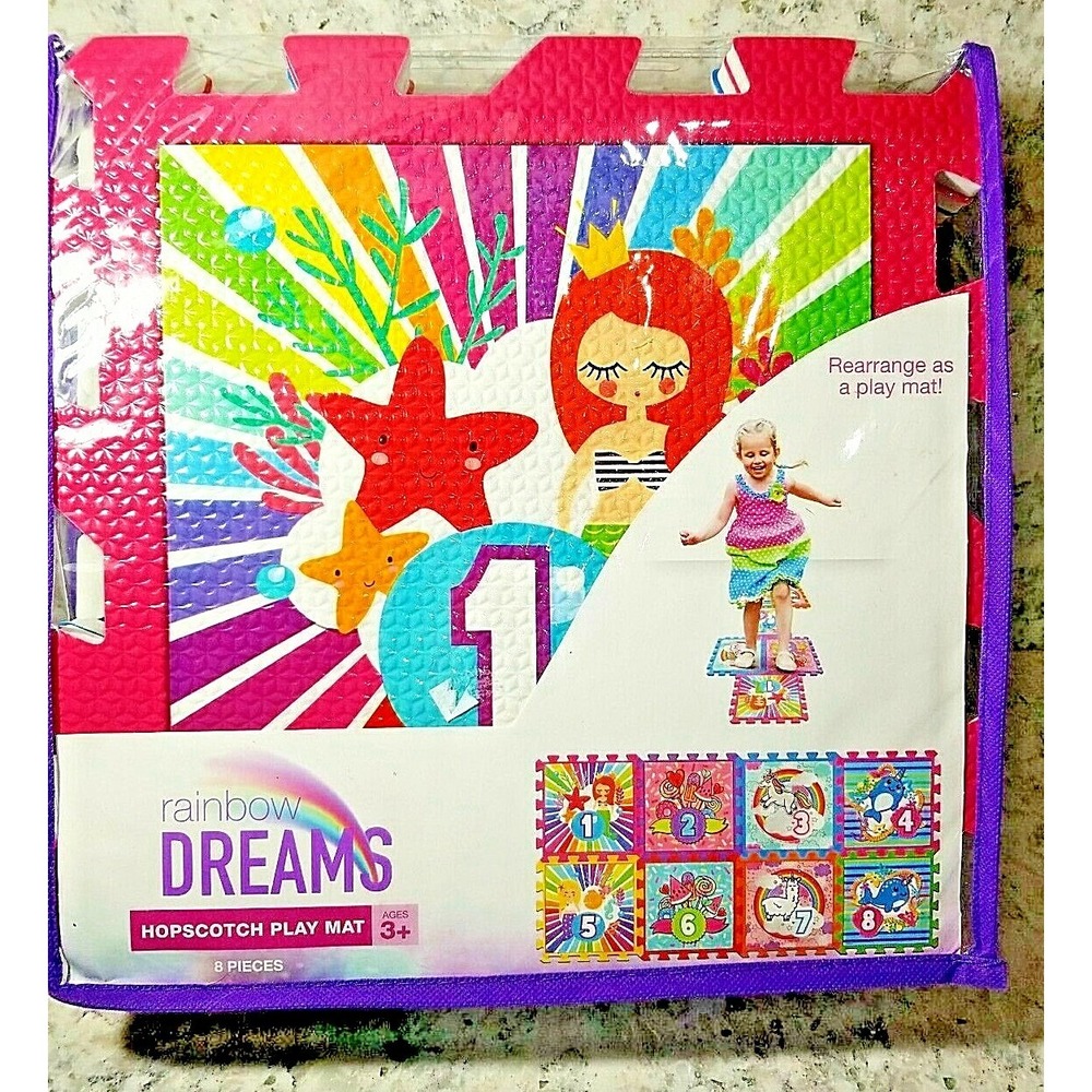 Rainbow Dreams Mermaids Unicorns Foam‎ Hopscotch Play Mat NEW